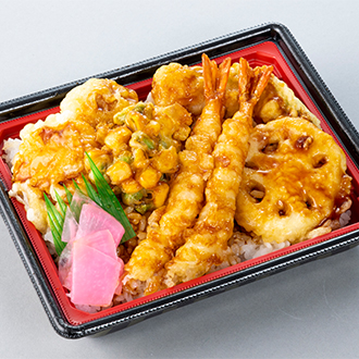 北海道産帆立と枝豆のつまみ揚げ天重